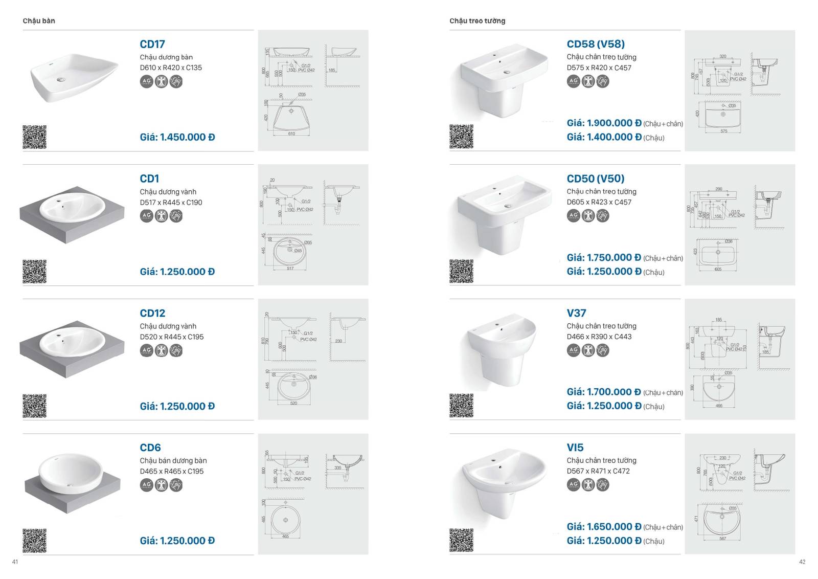 Catalogue và Bảng giá Thiết bị vệ sinh VIGLACERA mới nhất 2025 /Page 21